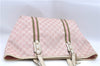 Auth GUCCI Sherry Line Shoulder Tote Bag GG Canvas Leather 139260 Pink J8191