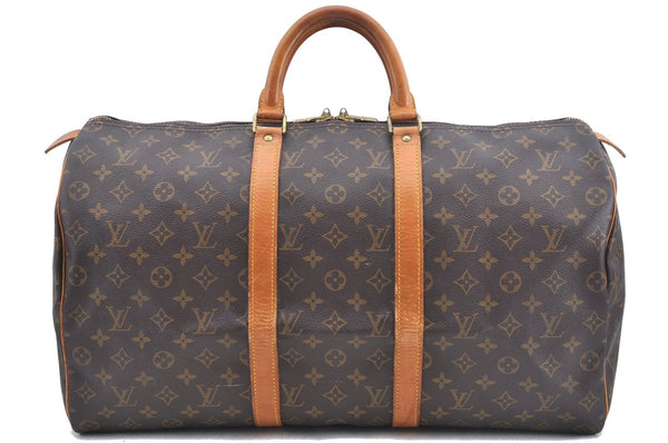 Authentic Louis Vuitton Monogram Keepall 50 Travel Boston Bag M41426 LV J8196