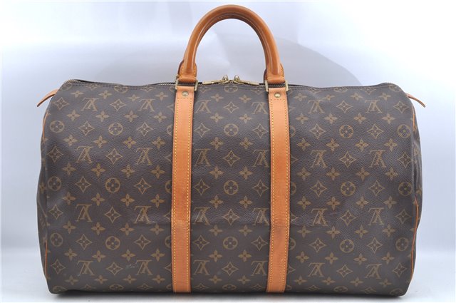 Authentic Louis Vuitton Monogram Keepall 50 Travel Boston Bag M41426 LV J8196