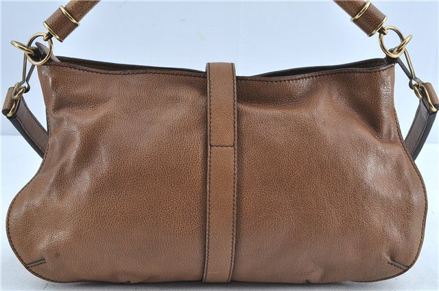 Authentic BURBERRY Vintage Leather 2Way Shoudler Hand Bag Purse Brown J8214