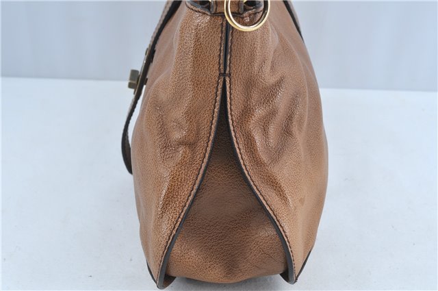 Authentic BURBERRY Vintage Leather 2Way Shoudler Hand Bag Purse Brown J8214