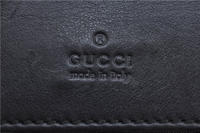 Authentic GUCCI GG Crystal Waist Body Bag Purse PVC Leather 28566 Black J8224