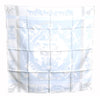 Authentic HERMES Carre 90 Scarf "Jeux d'Ombres" Silk White Light Blue Box J8240