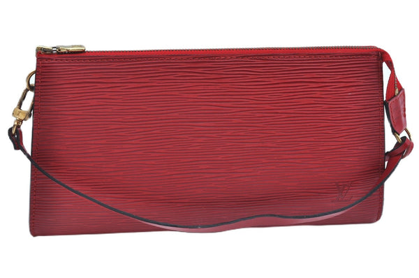 Authentic Louis Vuitton Epi Pochette Accessoires Pouch Red M52947 LV J8250