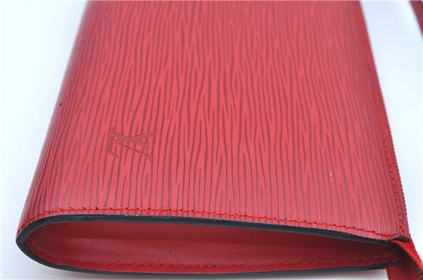 Authentic Louis Vuitton Epi Pochette Accessoires Pouch Red M52947 LV J8250