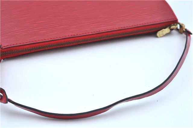Authentic Louis Vuitton Epi Pochette Accessoires Pouch Red M52947 LV J8250