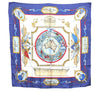 Authentic HERMES Carre 90 Scarf "LE GEOGRAPHE" Silk Navy Blue J8253