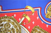 Authentic HERMES Carre 90 Scarf "SELLES A HOUSSE" Silk Blue J8254