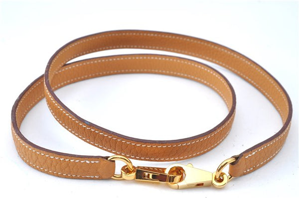 Authentic HERMES Shoulder Strap 35.4" Beige Gold J8261