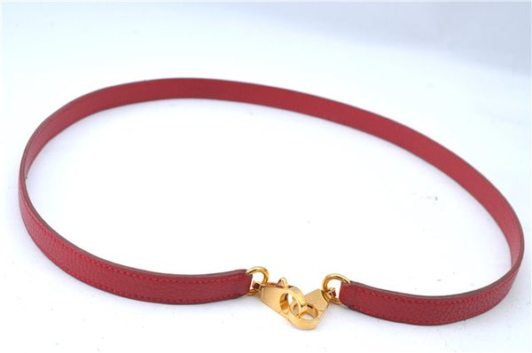 Authentic HERMES Shoulder Strap 35.8" Red Gold J8262