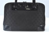 Authentic GUCCI Shoulder Hand Bag GG Canvas Enamel 0021122 Black J8271