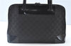 Authentic GUCCI Shoulder Hand Bag GG Canvas Enamel 0021122 Black J8271