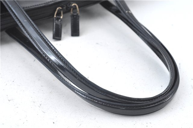 Authentic GUCCI Shoulder Hand Bag GG Canvas Enamel 0021122 Black J8271