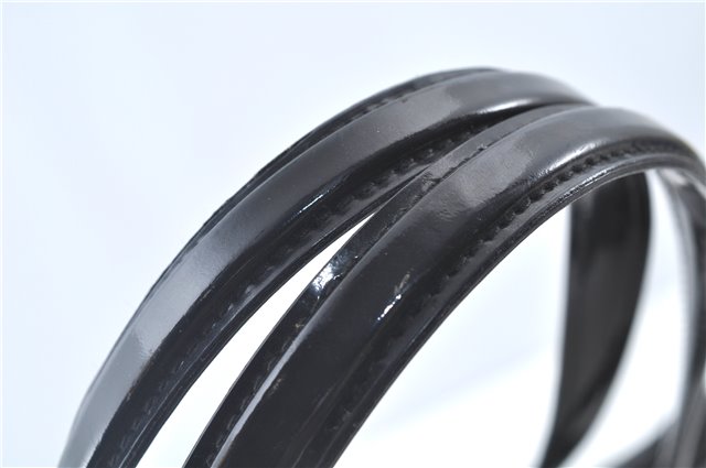 Authentic GUCCI Shoulder Hand Bag GG Canvas Enamel 0021122 Black J8271