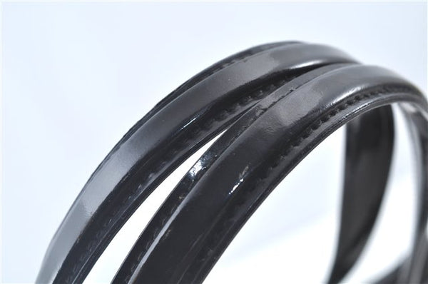 Authentic GUCCI Shoulder Hand Bag GG Canvas Enamel 0021122 Black J8271