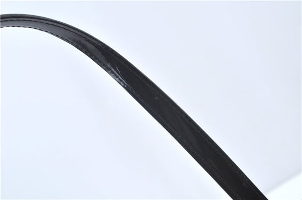 Authentic GUCCI Shoulder Hand Bag GG Canvas Enamel 0021122 Black J8271