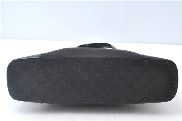 Authentic GUCCI Shoulder Hand Bag GG Canvas Enamel 0021122 Black J8271