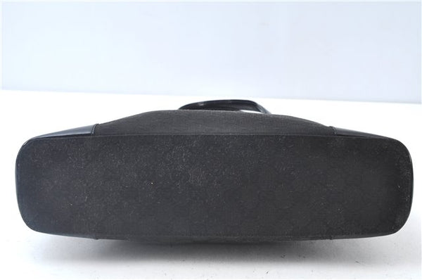 Authentic GUCCI Shoulder Hand Bag GG Canvas Enamel 0021122 Black J8271