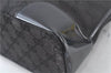 Authentic GUCCI Shoulder Hand Bag GG Canvas Enamel 0021122 Black J8271