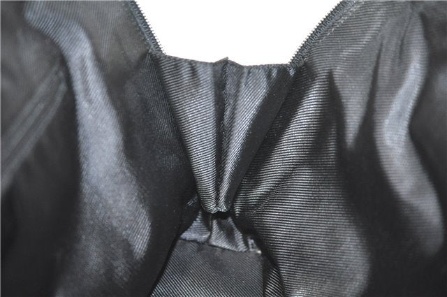 Authentic GUCCI Shoulder Hand Bag GG Canvas Enamel 0021122 Black J8271