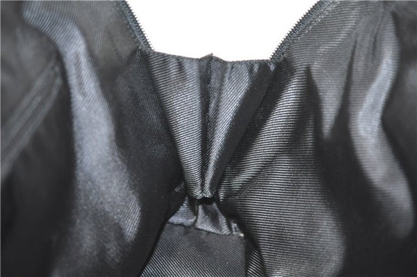 Authentic GUCCI Shoulder Hand Bag GG Canvas Enamel 0021122 Black J8271