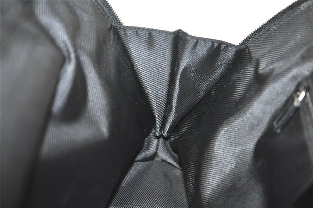 Authentic GUCCI Shoulder Hand Bag GG Canvas Enamel 0021122 Black J8271