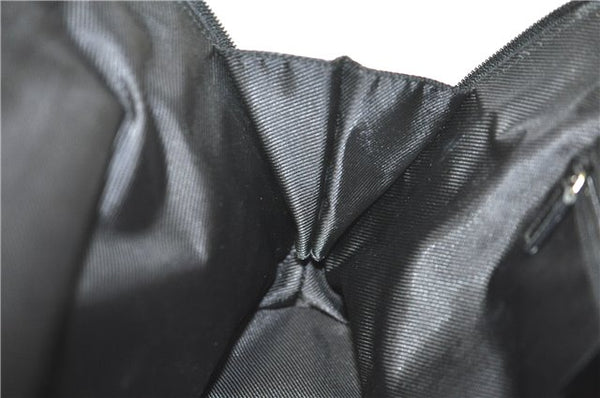 Authentic GUCCI Shoulder Hand Bag GG Canvas Enamel 0021122 Black J8271