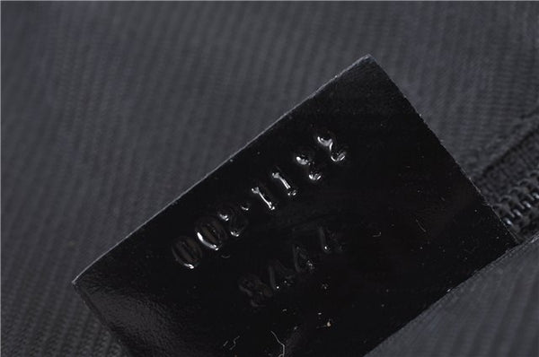 Authentic GUCCI Shoulder Hand Bag GG Canvas Enamel 0021122 Black J8271