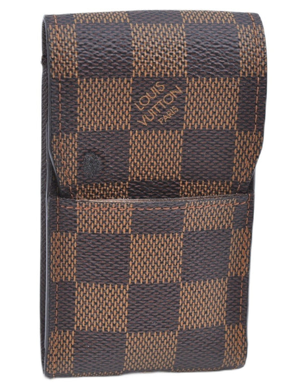 Authentic Louis Vuitton Damier Etui Cigarette Case N63024 LV J8299
