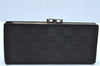 Authentic GUCCI Long Wallet Purse GG Canvas Leather 106650 Black J8309