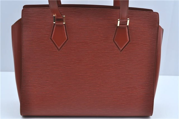 Authentic Louis Vuitton Epi Duplex Shoulder Tote Bag Brown M52423 LV J8330