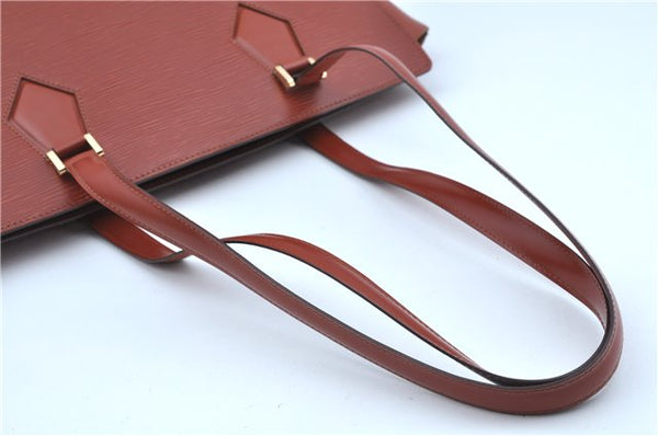 Authentic Louis Vuitton Epi Duplex Shoulder Tote Bag Brown M52423 LV J8330