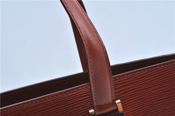 Authentic Louis Vuitton Epi Duplex Shoulder Tote Bag Brown M52423 LV J8330
