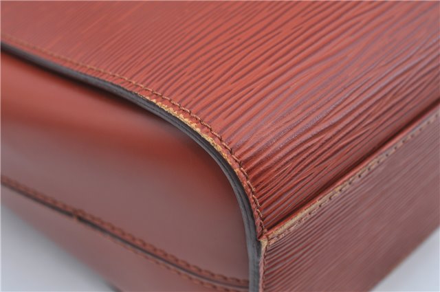 Authentic Louis Vuitton Epi Duplex Shoulder Tote Bag Brown M52423 LV J8330
