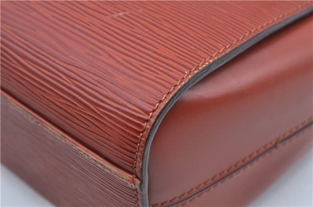 Authentic Louis Vuitton Epi Duplex Shoulder Tote Bag Brown M52423 LV J8330