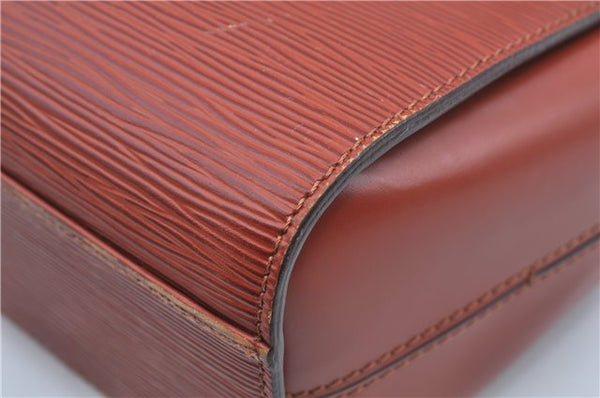 Authentic Louis Vuitton Epi Duplex Shoulder Tote Bag Brown M52423 LV J8330