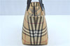 Authentic BURBERRY Vintage Nova Check PVC Hand Bag Purse Brown Beige J8335