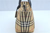 Authentic BURBERRY Vintage Nova Check PVC Hand Bag Purse Brown Beige J8335