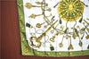 Authentic HERMES Carre 90 Scarf "LES CLES THE KEYS RARE" Silk Green J8342