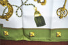 Authentic HERMES Carre 90 Scarf "LES CLES THE KEYS RARE" Silk Green J8342