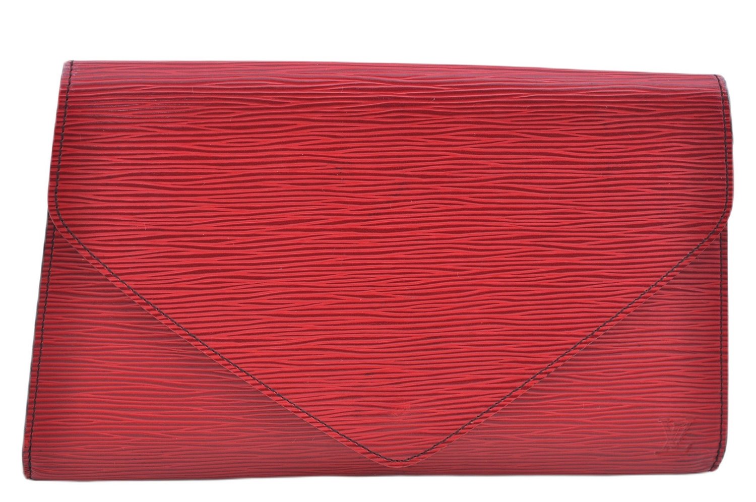 Authentic Louis Vuitton Epi Arts Deco Clutch Bag Red M52637 LV J8370