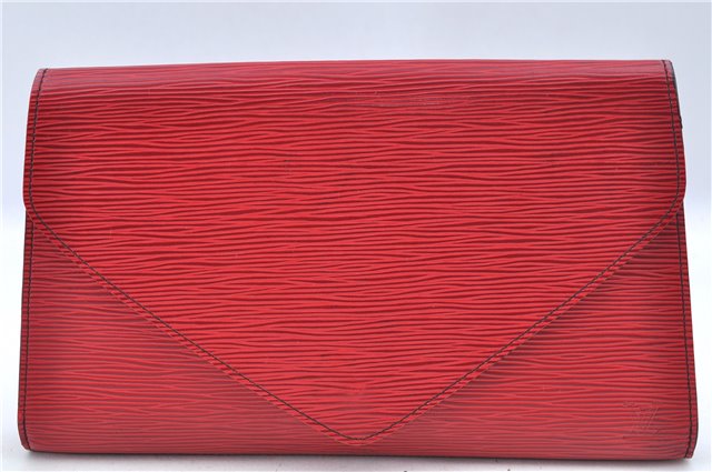 Authentic Louis Vuitton Epi Arts Deco Clutch Bag Red M52637 LV J8370