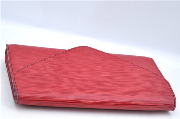 Authentic Louis Vuitton Epi Arts Deco Clutch Bag Red M52637 LV J8370