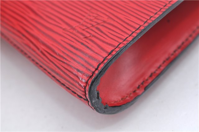Authentic Louis Vuitton Epi Arts Deco Clutch Bag Red M52637 LV J8370