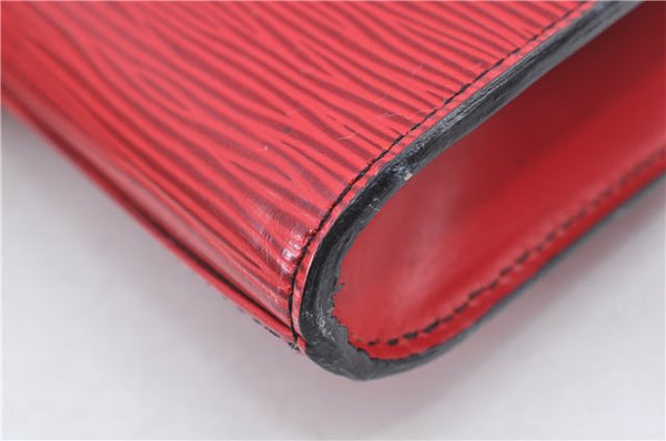 Authentic Louis Vuitton Epi Arts Deco Clutch Bag Red M52637 LV J8370