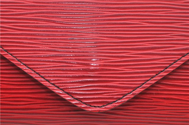 Authentic Louis Vuitton Epi Arts Deco Clutch Bag Red M52637 LV J8370