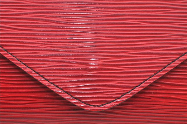 Authentic Louis Vuitton Epi Arts Deco Clutch Bag Red M52637 LV J8370