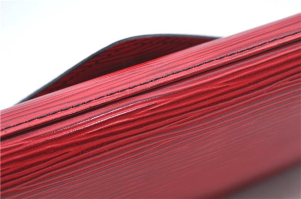 Authentic Louis Vuitton Epi Arts Deco Clutch Bag Red M52637 LV J8370