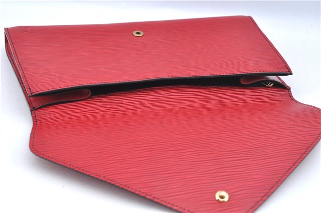 Authentic Louis Vuitton Epi Arts Deco Clutch Bag Red M52637 LV J8370