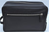 Authentic GUCCI Clutch Hand Bag Purse Leather 0141130 Black J8377